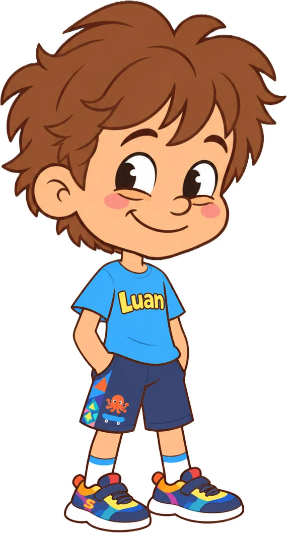 Luan transformado em cartoon